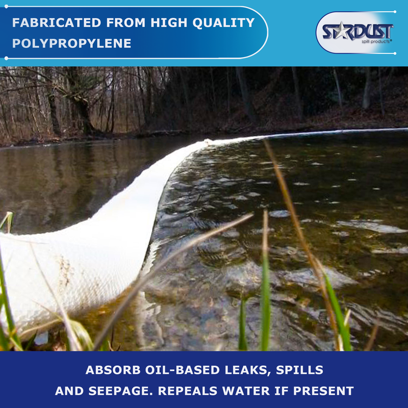 STARDUST Oil-Only Sorbent Boom 5"x10' (Part No. 4ECWBM5)