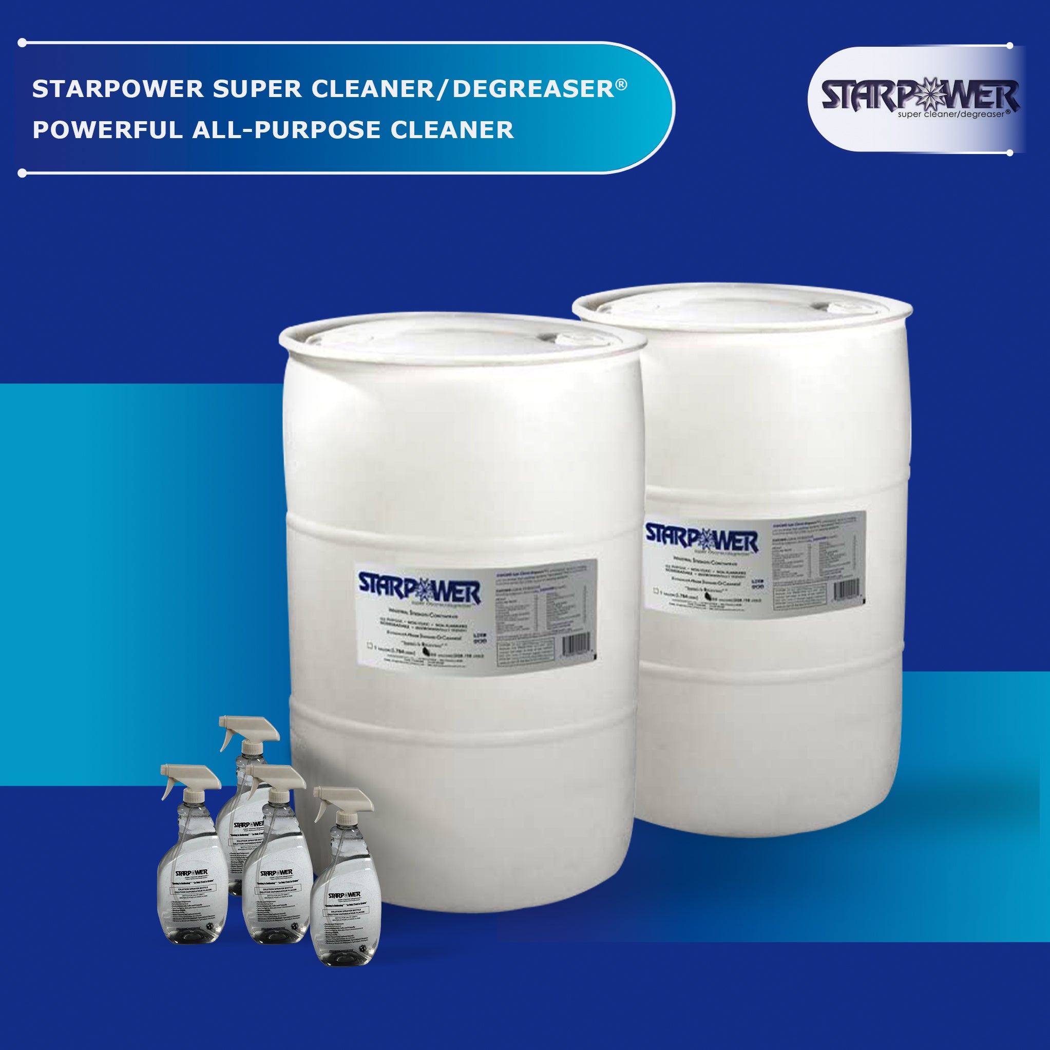 STARPOWER Super Cleaner/Degreaser® 55-Gallon Drum - 2 Drums (Part No. D355SP-2)