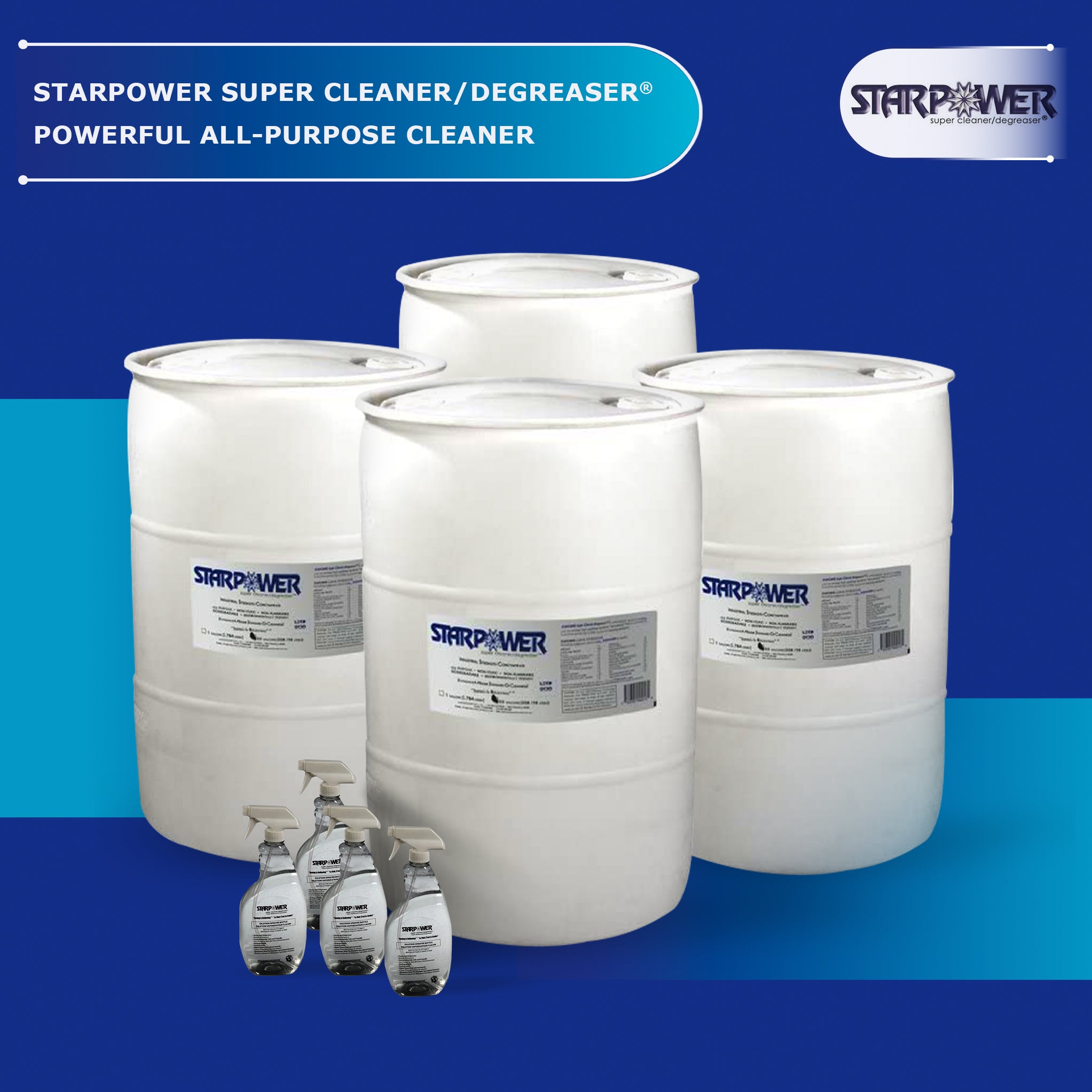 STARPOWER Super Cleaner/Degreaser® 55-Gallon Drum - 4 Drums (Part No. D355SP-4)