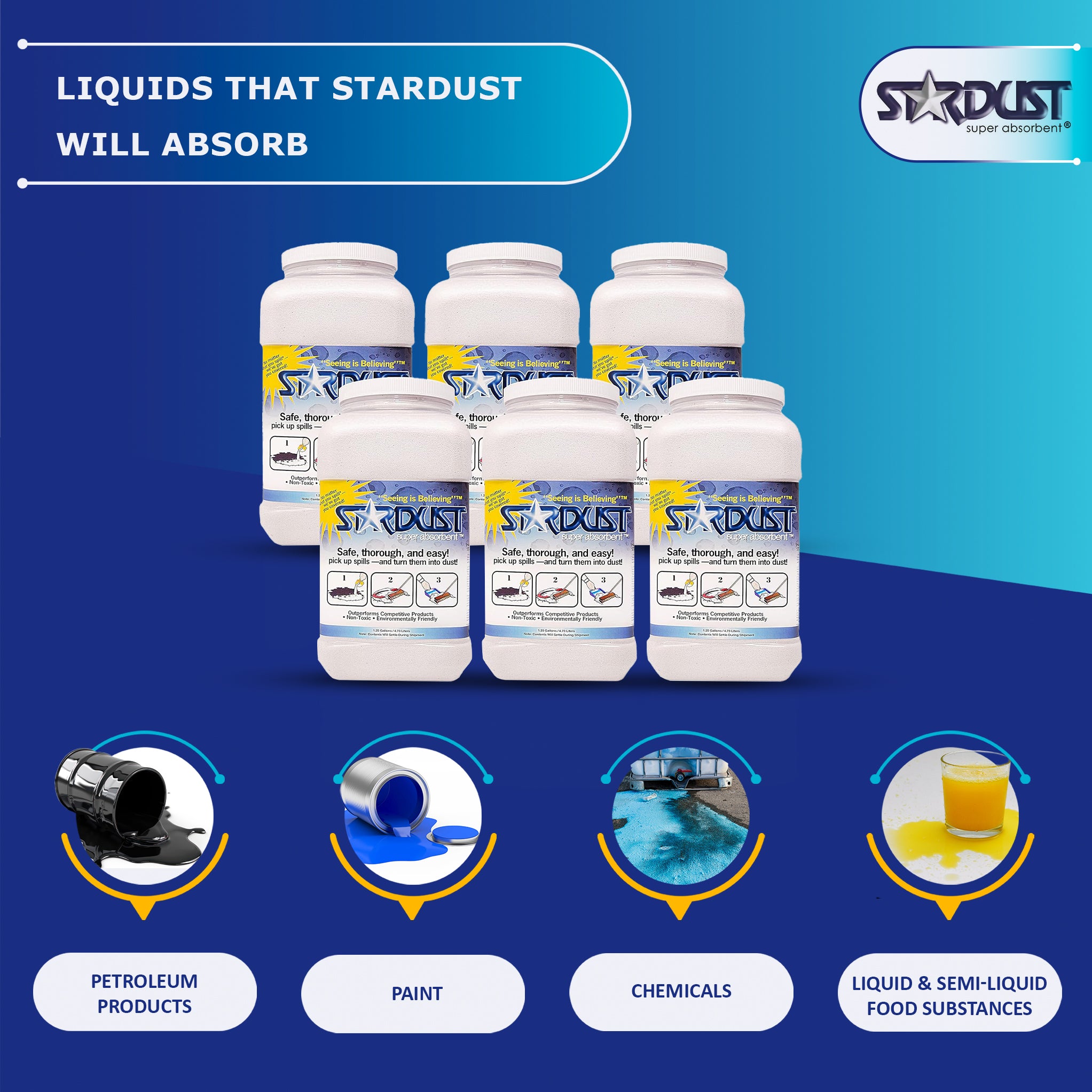 STARDUST Super Absorbent® 5-Quart Dispenser Bottle [Case of 2 or 6]