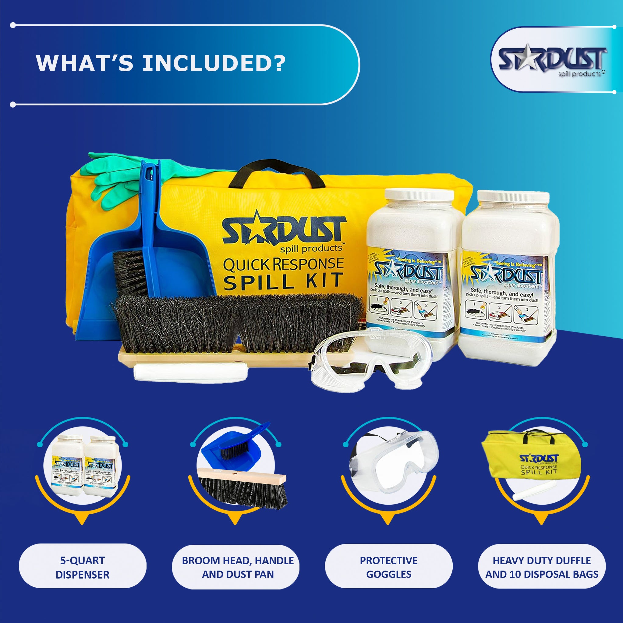 STARDUST Quick Response Vehicle Spill Kit, Portable Spill Kit (Part No. D710)